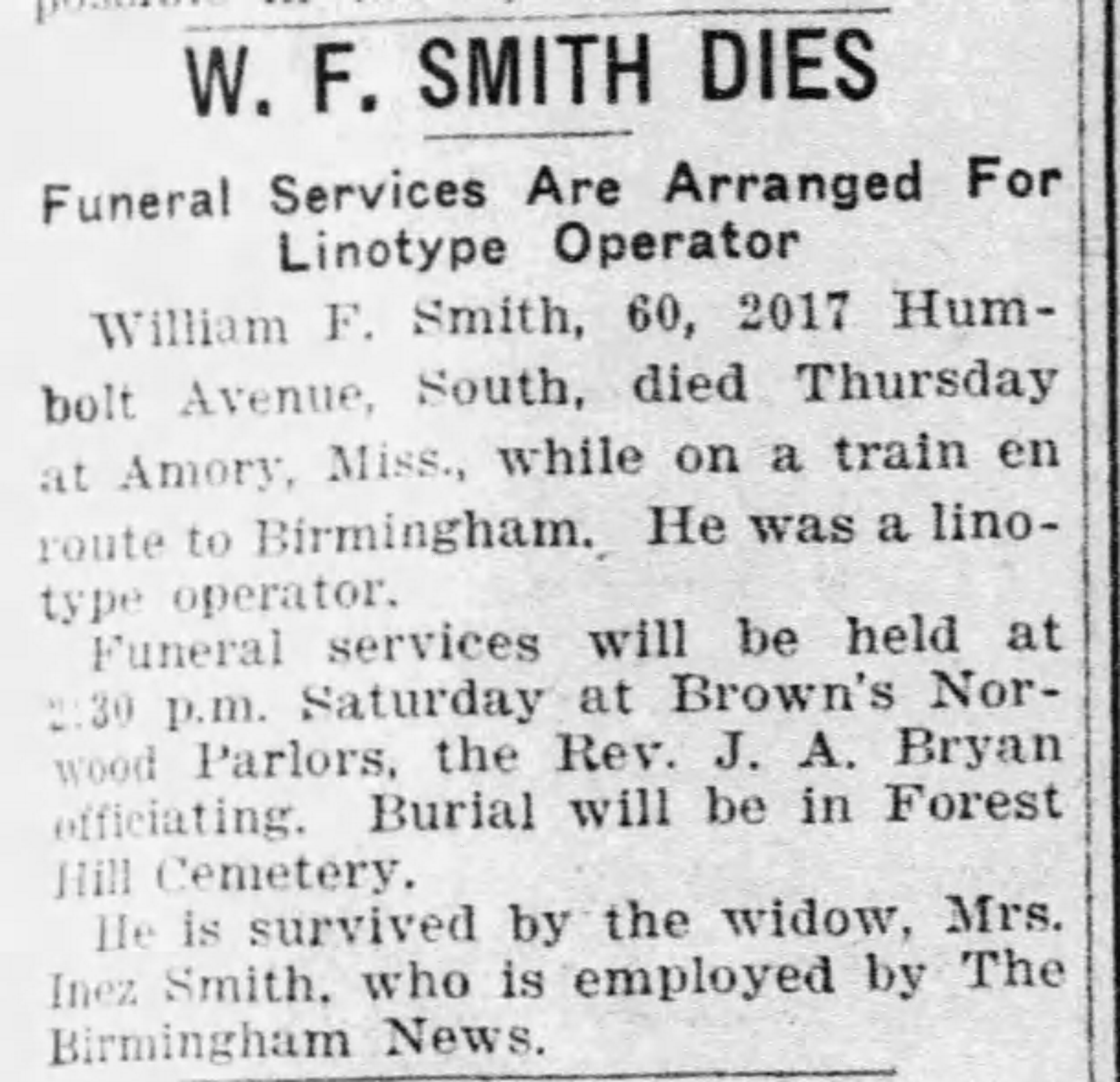 William F. Smith obituary